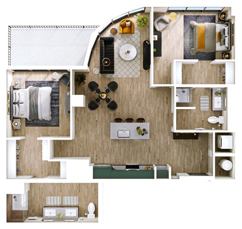 Stella at Star Metals B8 Two Bedroom Penthouse Floor Plan